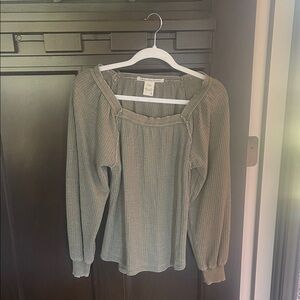 Elegant Ribbed Long Sleeve Blouse